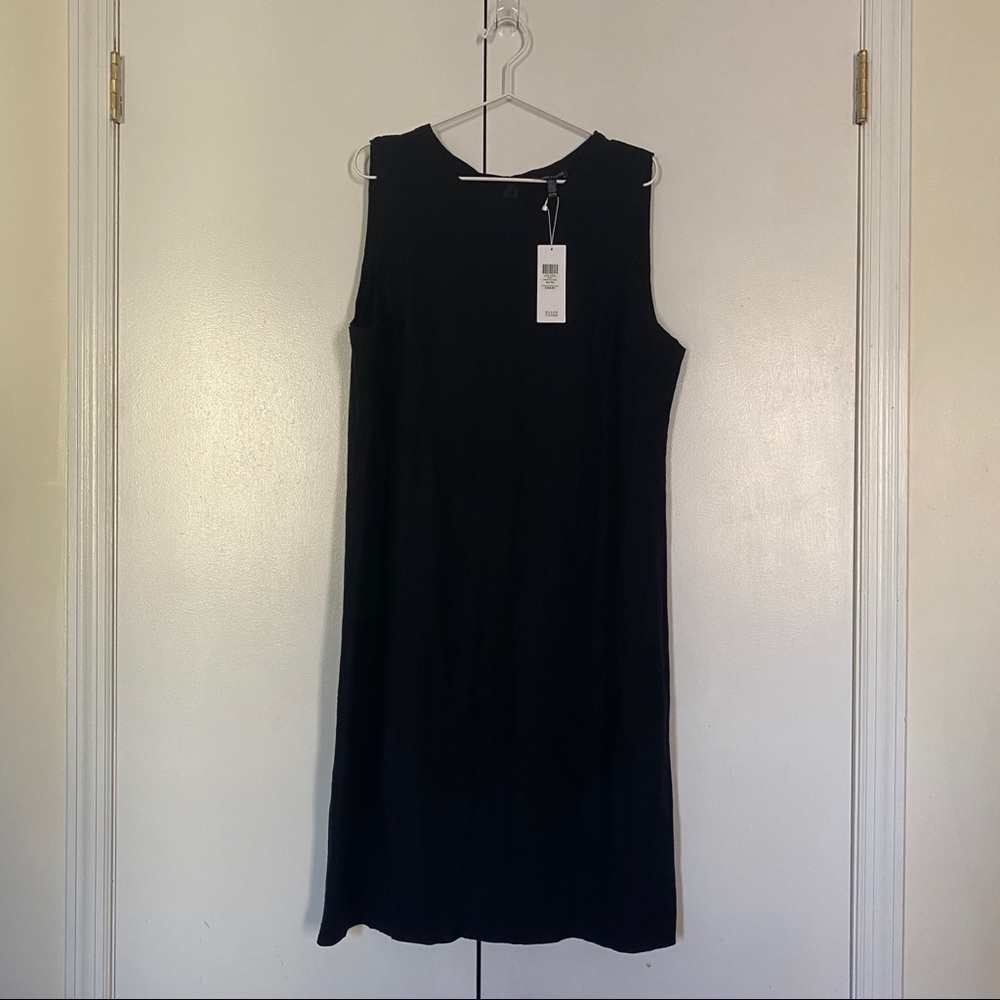 Eileen Fisher black wool shift